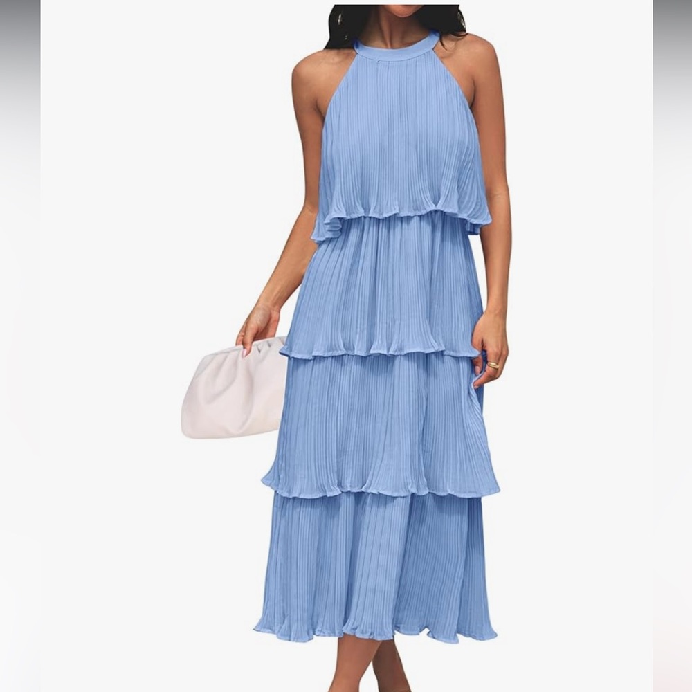 Chiffon Flowy Swing Midi Dres